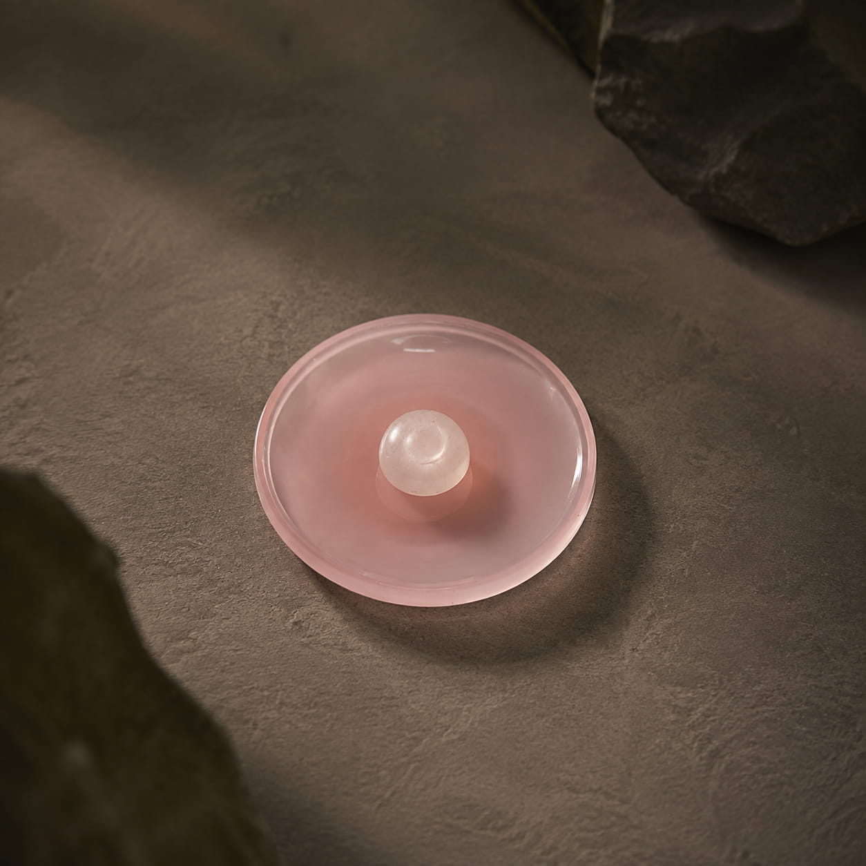 Translucent pink incense holder with minimalist design for Japanese and Eastern incense rituals