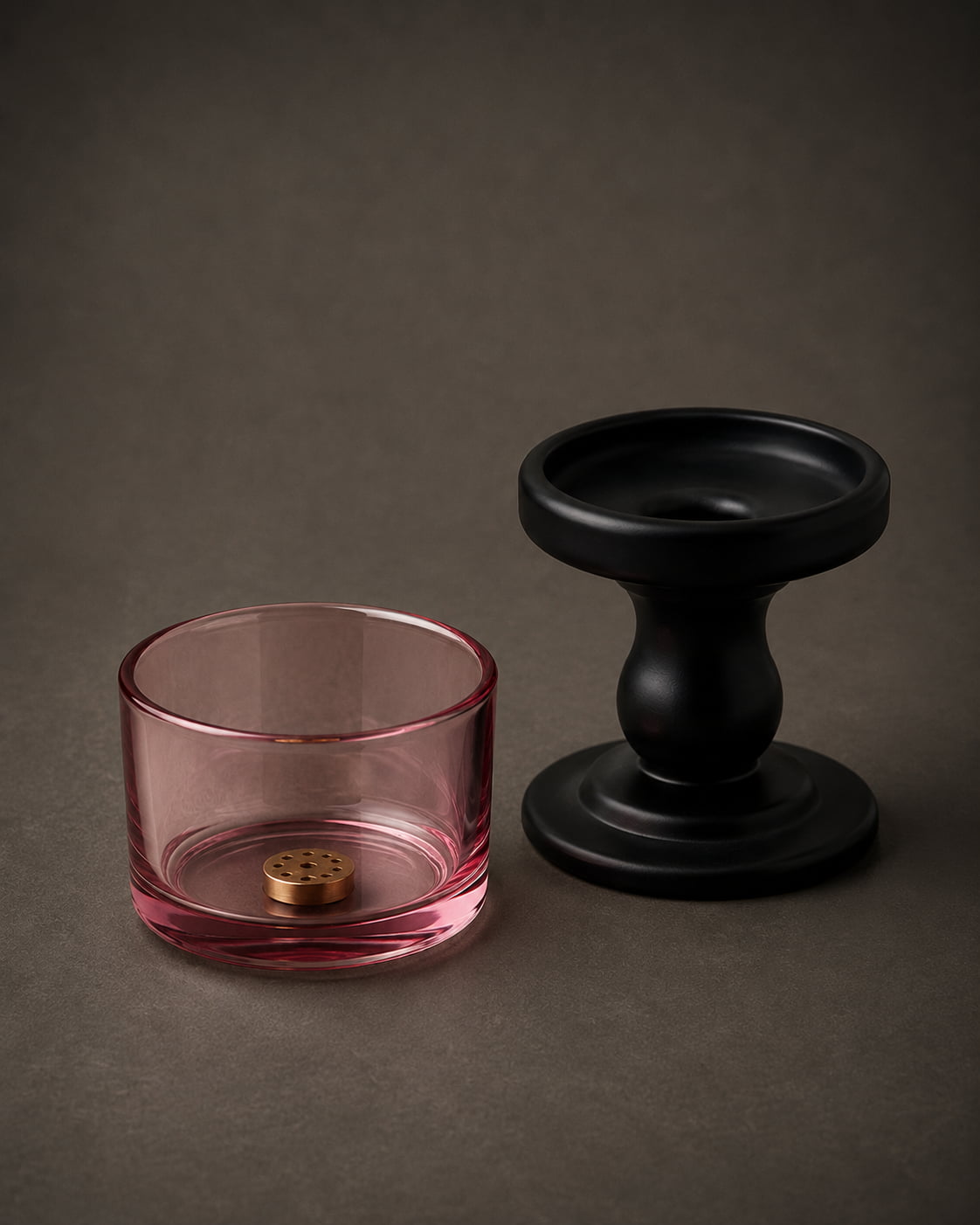 Nocturne Pedestal Glass Incense Holder with Metal Insert - VELORIEN