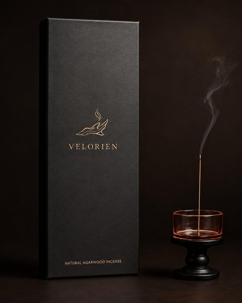 Discover VELORIEN’s agarwood incense — shaped by material, fragrance, and the gradual character of a carefully considered burn.