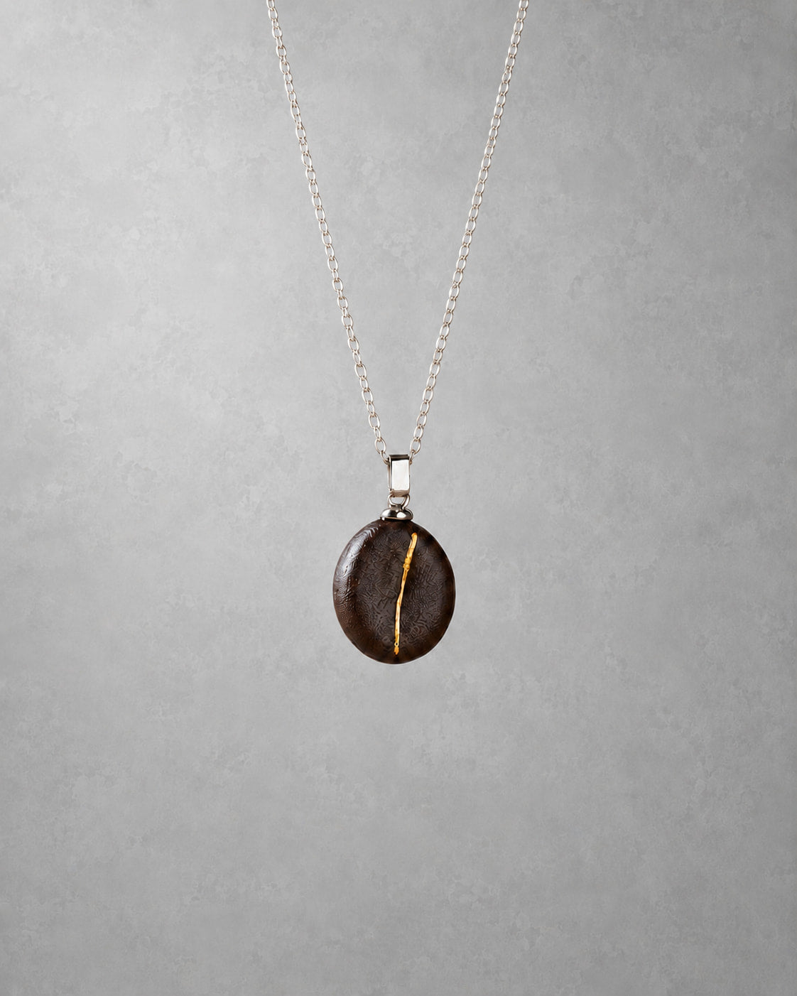 Coffee Bean Ceramic Pendant Necklace - VELORIEN