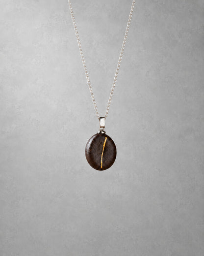 Coffee Bean Ceramic Pendant Necklace - VELORIEN