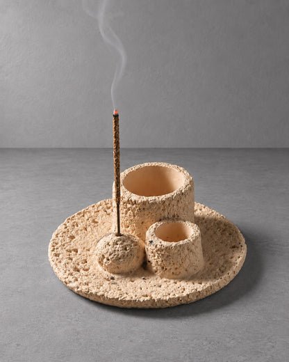 Crater Cement Incense Holder - VELORIEN