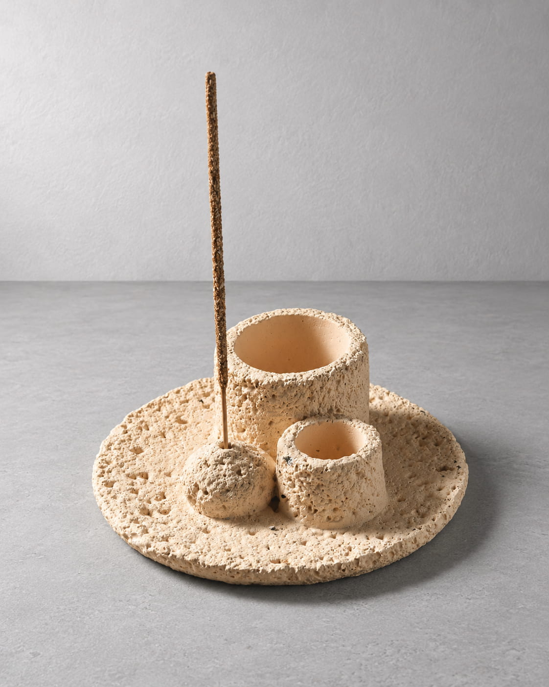 Crater Cement Incense Holder - VELORIEN