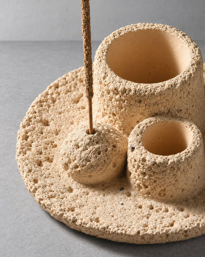 Crater Cement Incense Holder - VELORIEN