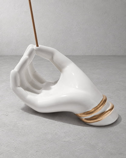 Gesture Hand Ceramic Incense Holder - VELORIEN