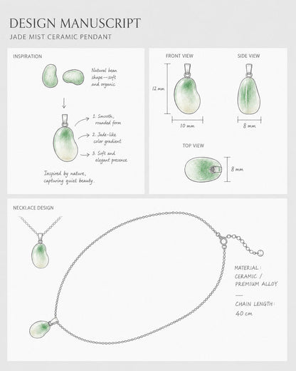 Jade Mist Ceramic Pendant Necklace - VELORIEN