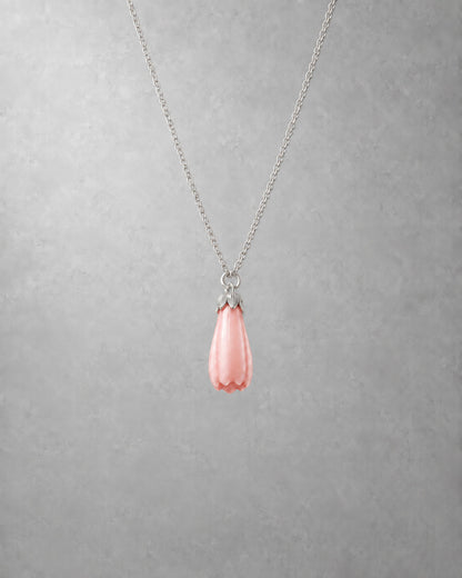 Magnolia Blossom Ceramic Pendant Necklace - VELORIEN