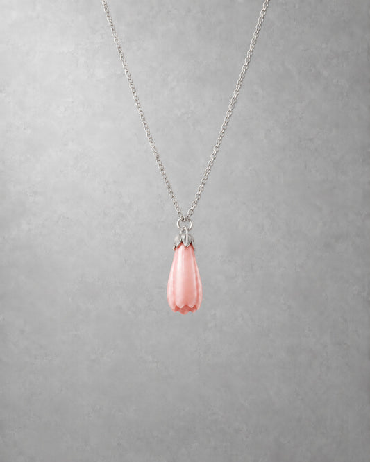 Magnolia Blossom Ceramic Pendant Necklace - VELORIEN