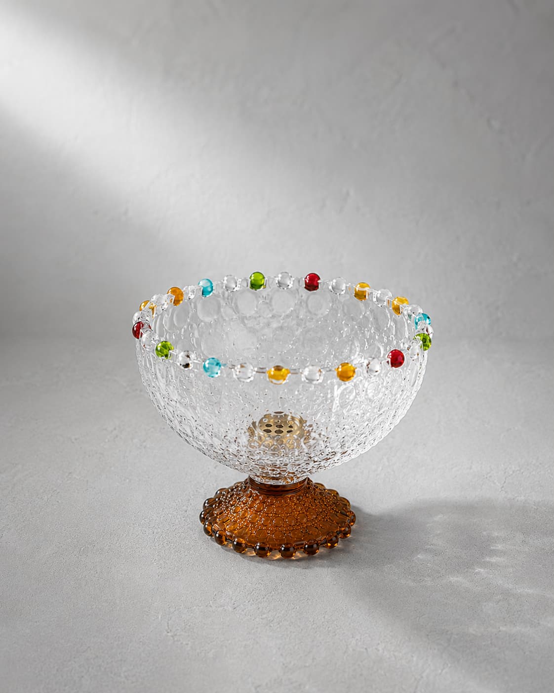 Mosaic Bead Glass Pedestal Incense Holder - VELORIEN