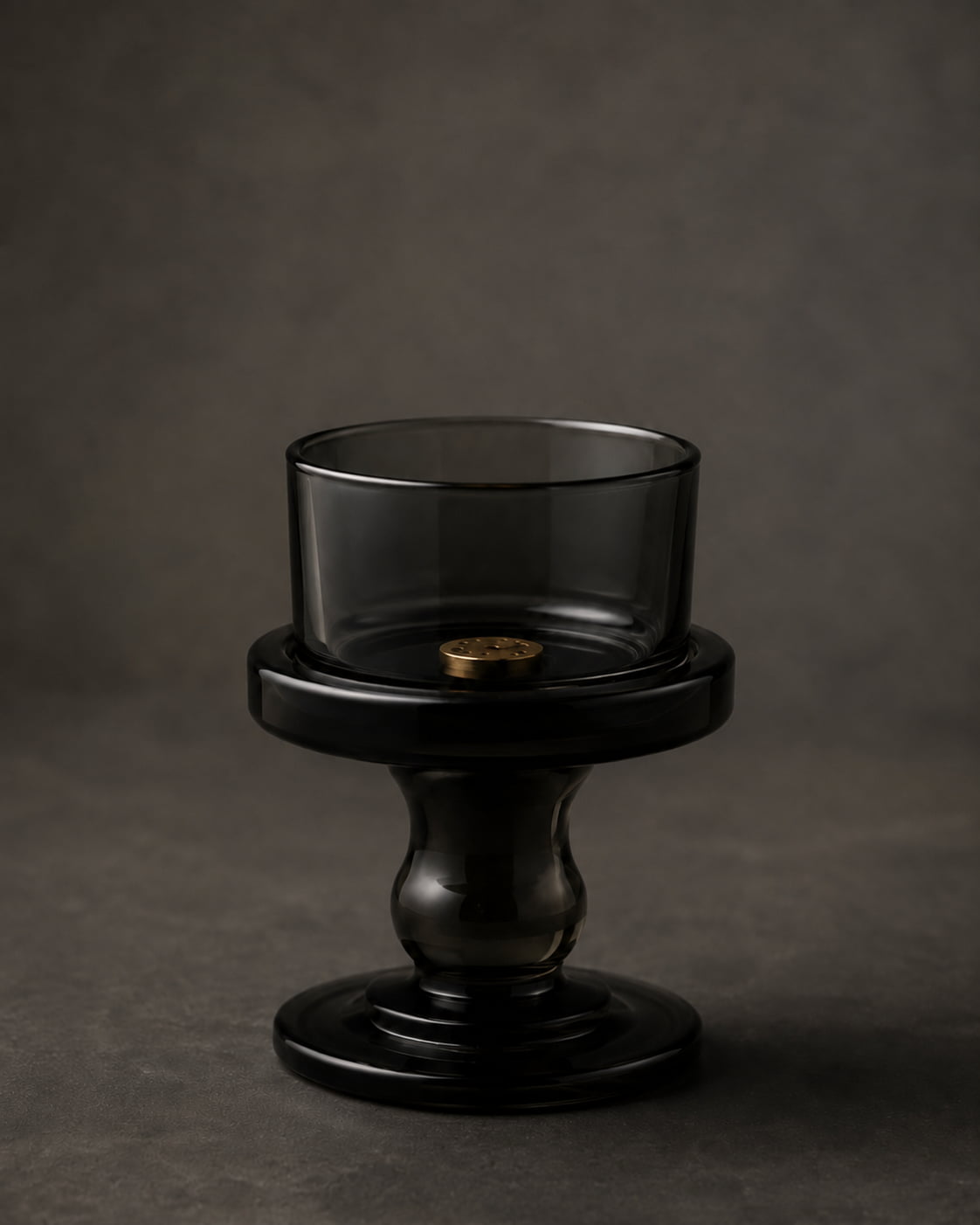 Nocturne Pedestal Glass Incense Holder with Metal Insert - VELORIEN