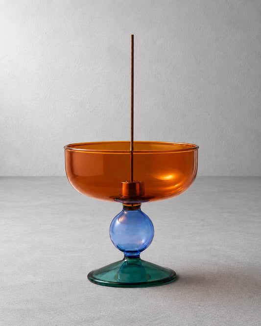 Prism Glass Pedestal Incense Holder - VELORIEN