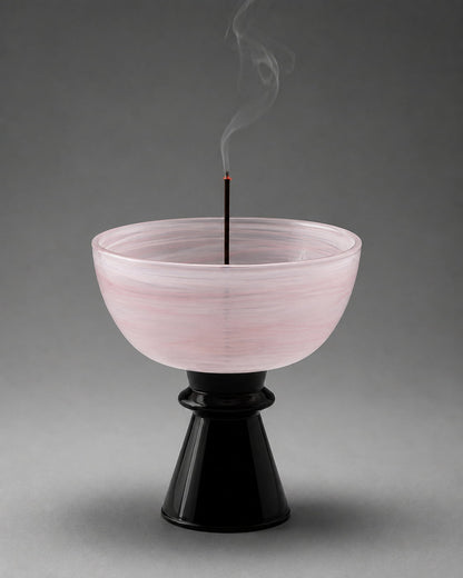 Rosé Cloud Glass Incense Holder - VELORIEN
